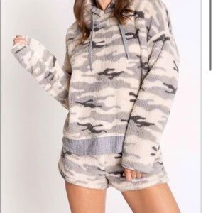 P.J.Salvage Fuzzy Camo Hoodie